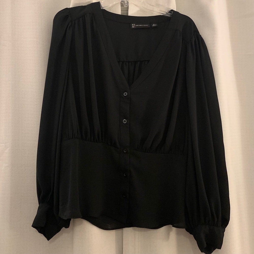 NY+CO poly black blouse